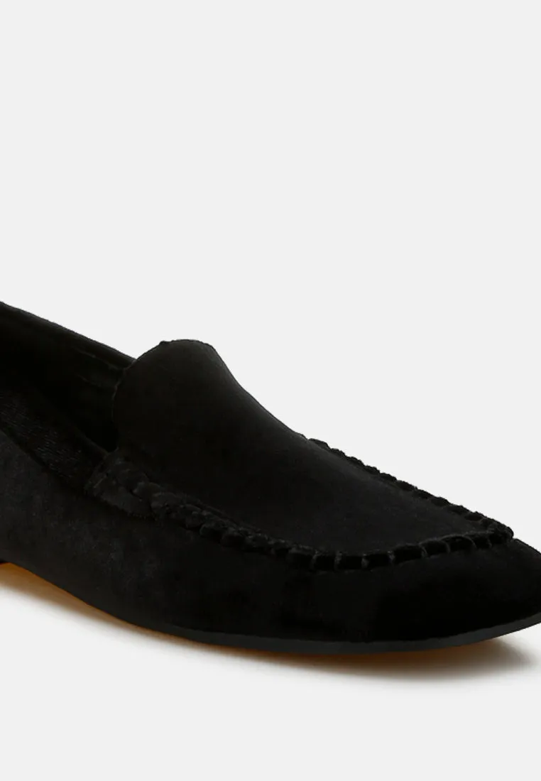 Velvet Flat Loafers by RUW