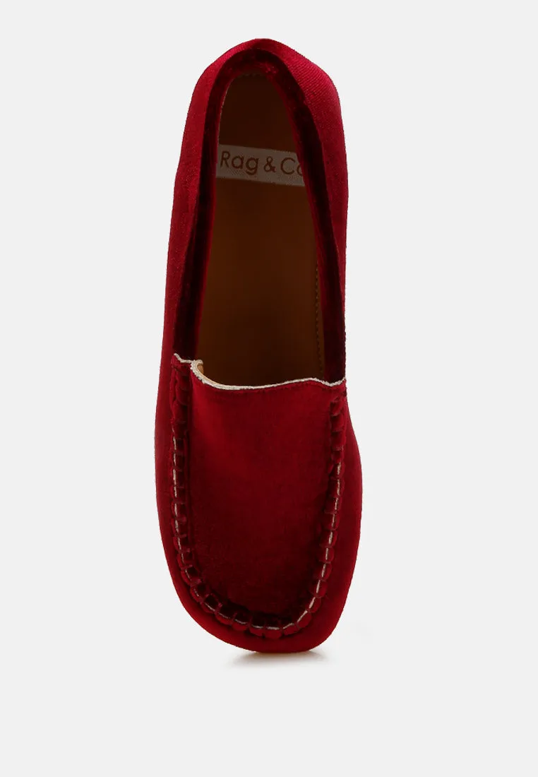 Velvet Flat Loafers by RUW