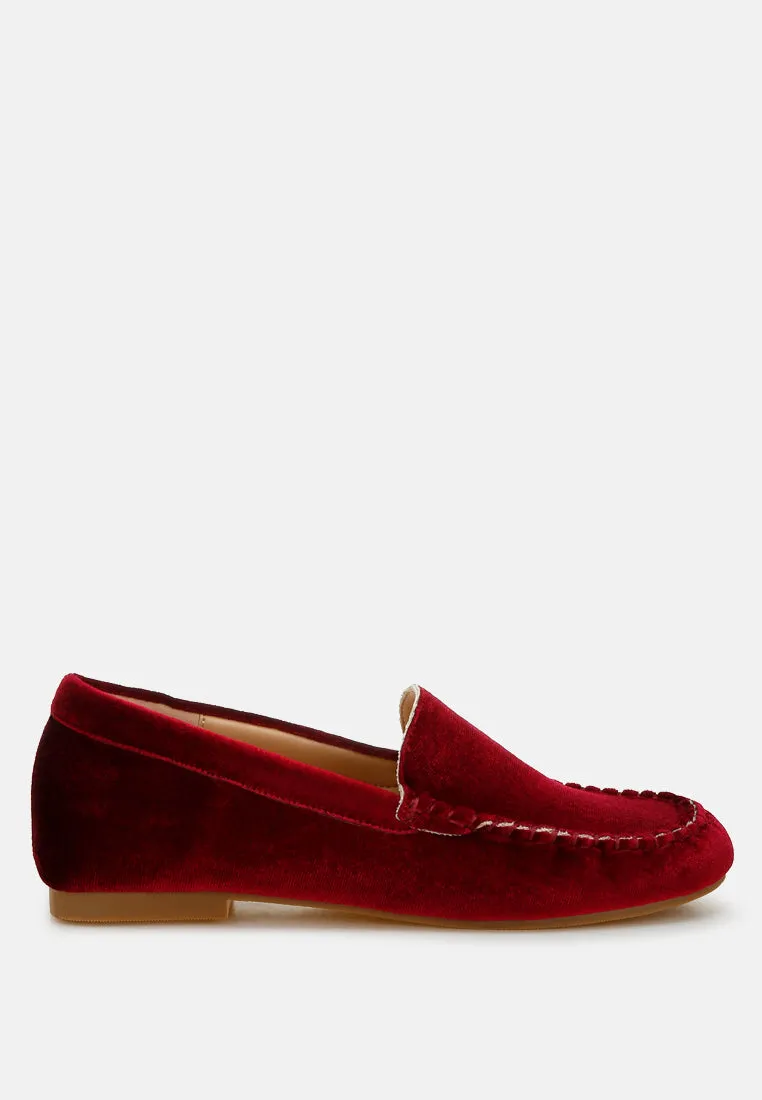 Velvet Flat Loafers by RUW