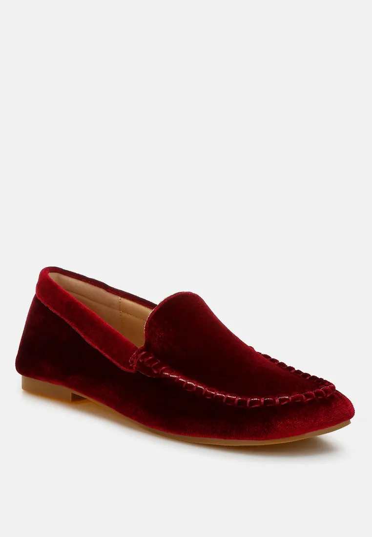 Velvet Flat Loafers by RUW