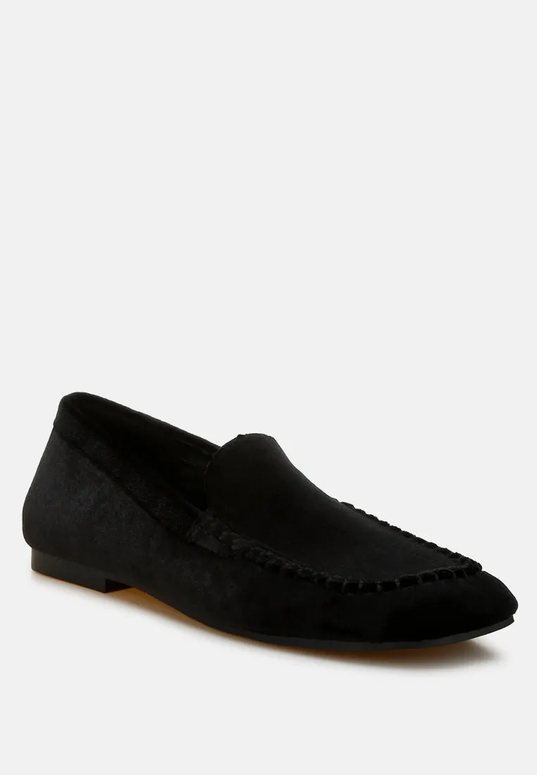 Velvet Flat Loafers by RUW