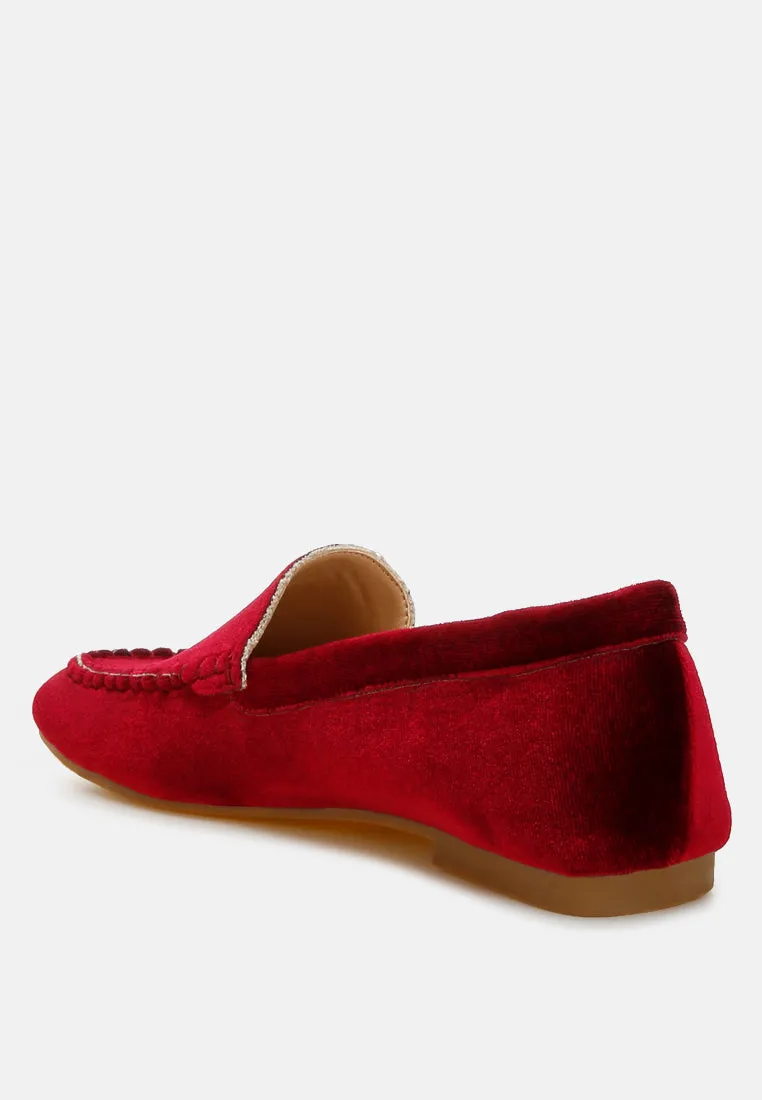 Velvet Flat Loafers by RUW