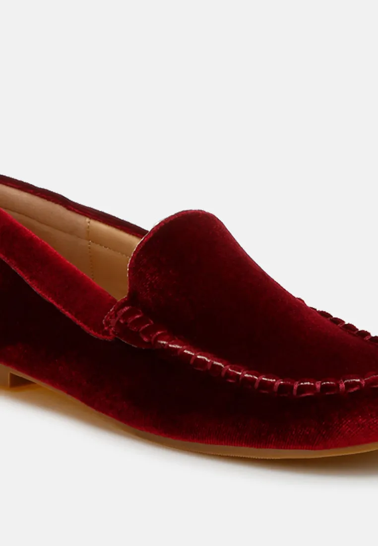 Velvet Flat Loafers by RUW