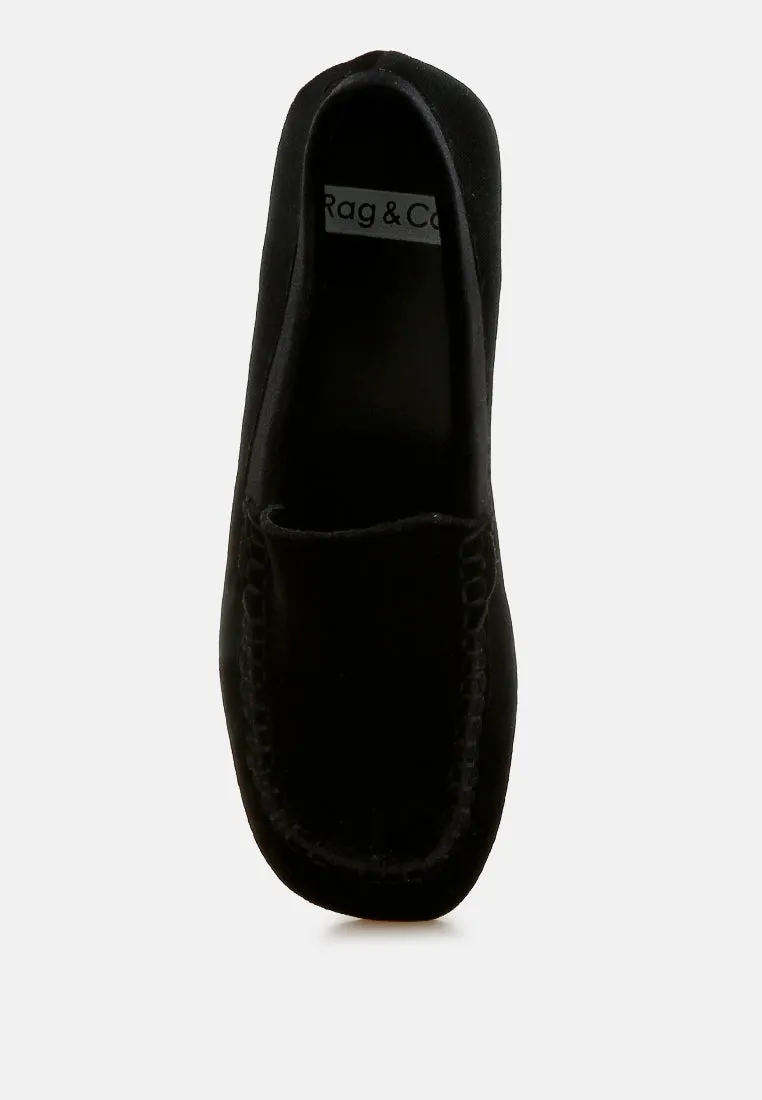 Velvet Flat Loafers by RUW