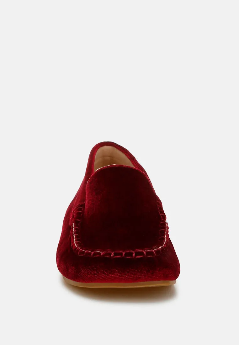 Velvet Flat Loafers by RUW