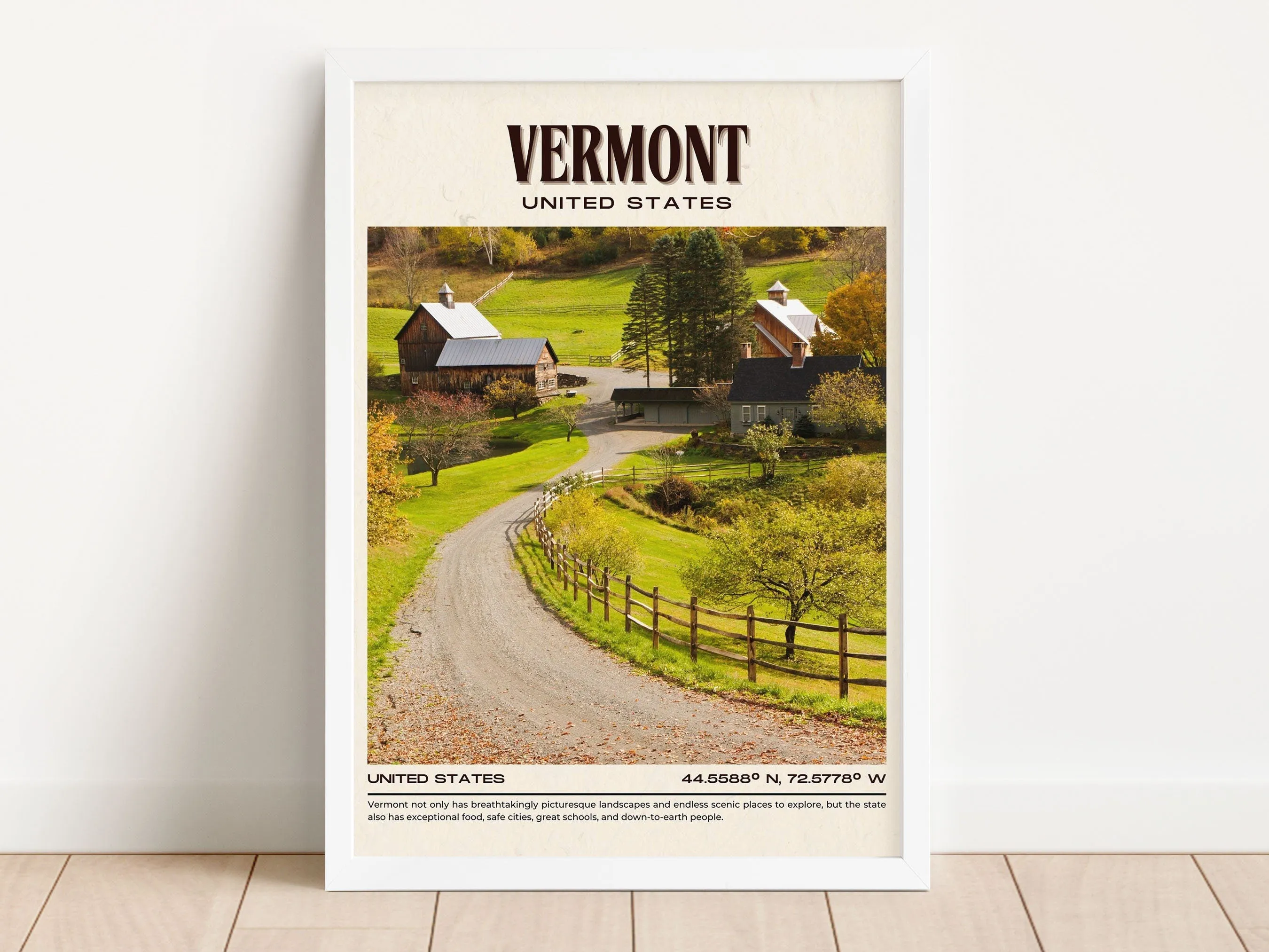 Vermont Vintage Wall Art, USA