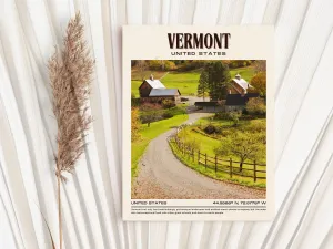 Vermont Vintage Wall Art, USA