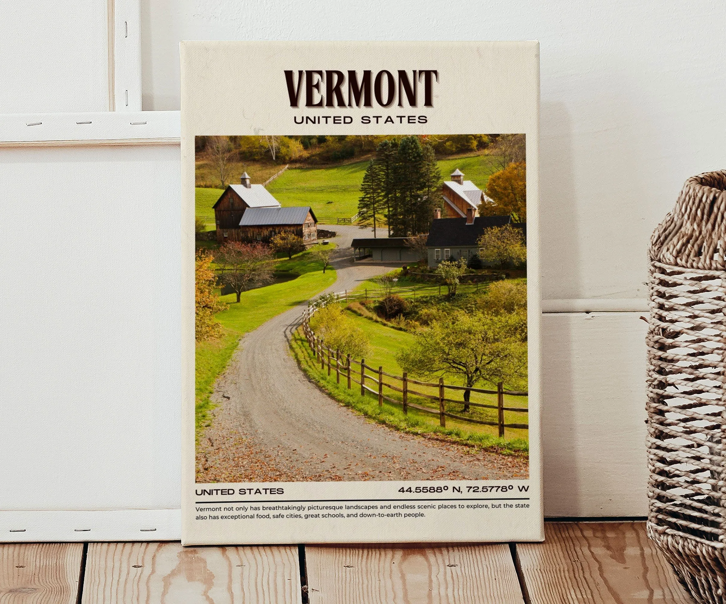 Vermont Vintage Wall Art, USA