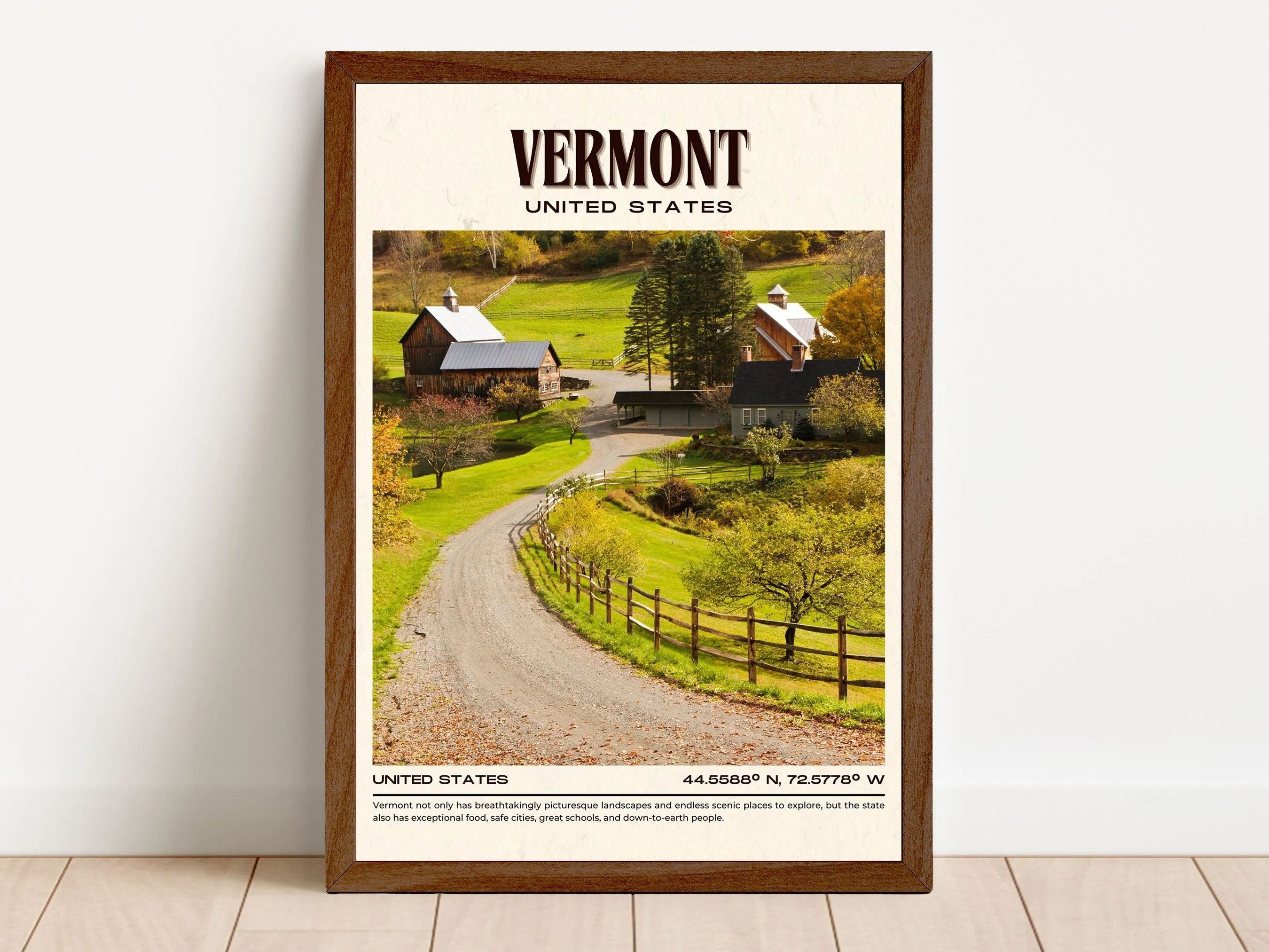 Vermont Vintage Wall Art, USA