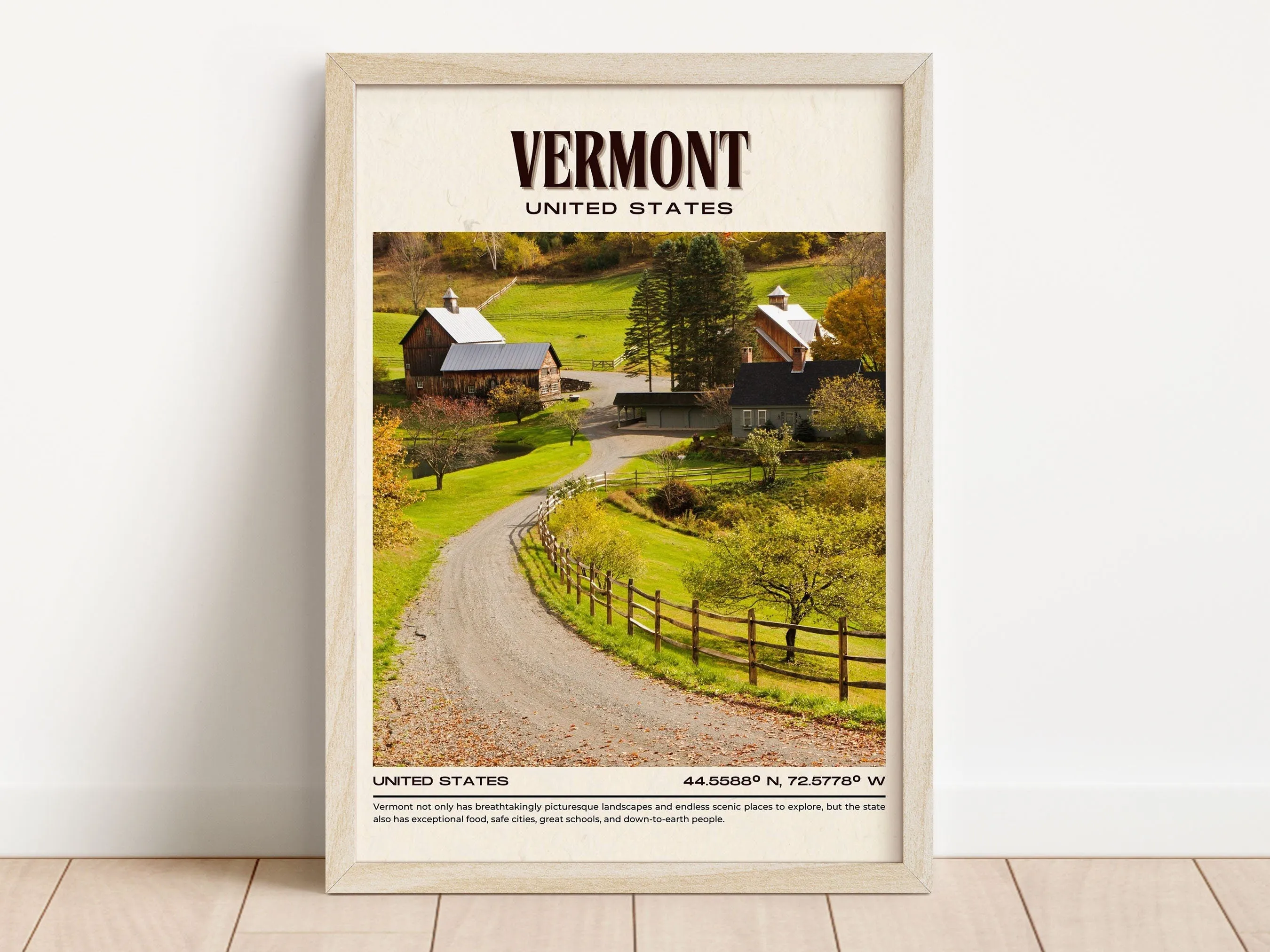 Vermont Vintage Wall Art, USA