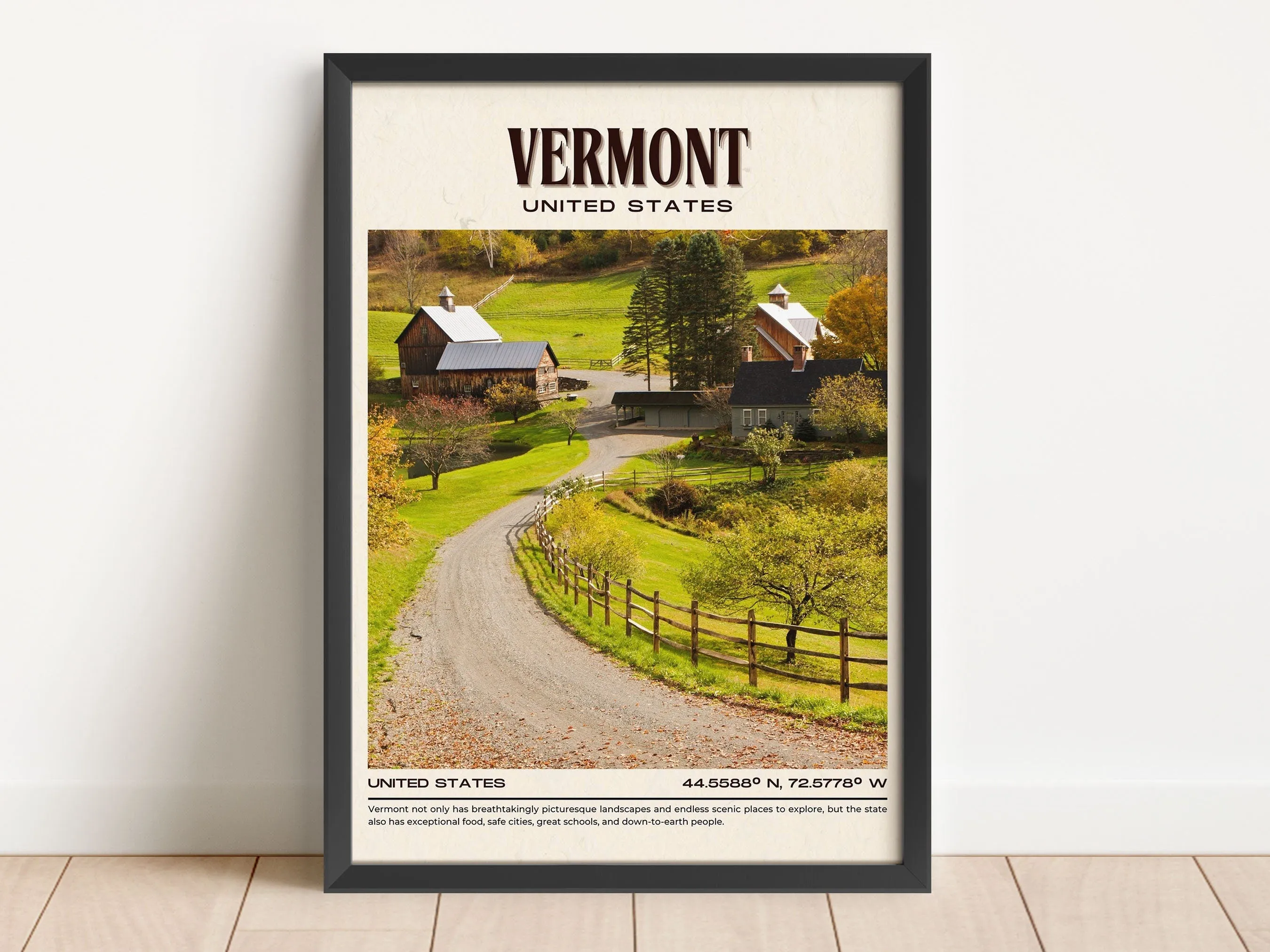 Vermont Vintage Wall Art, USA