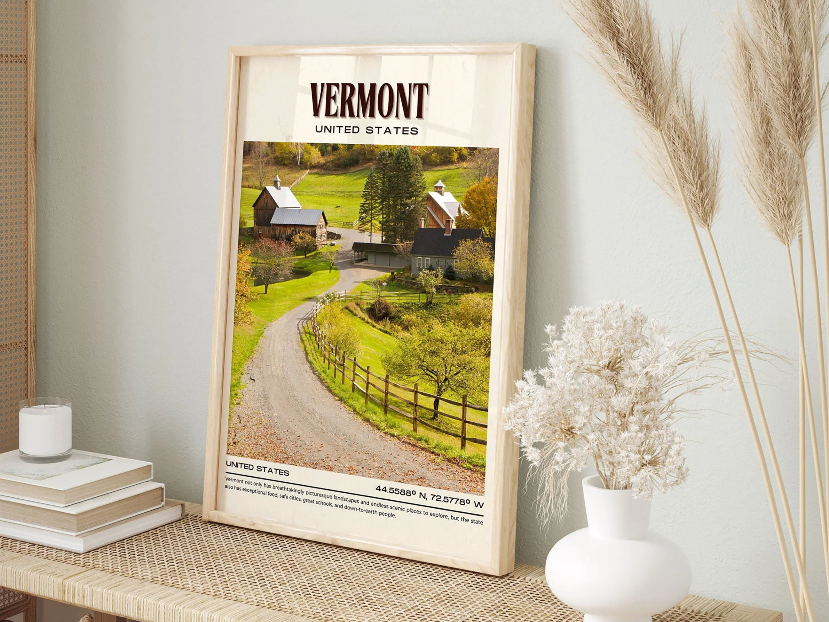 Vermont Vintage Wall Art, USA