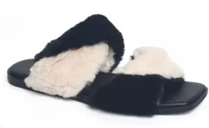 VHNY | Twisted Faux Fur Slippers | Multi | Size 10