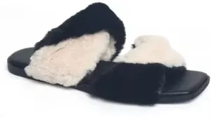 Vhny Women's Twisted Fuzzy Flurry Cozy House Slides Warm Slippers for Indoor Out, 8M