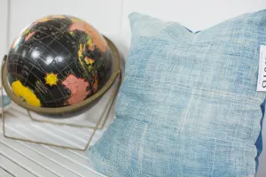 Vintage Light Blue Indigo Pillow