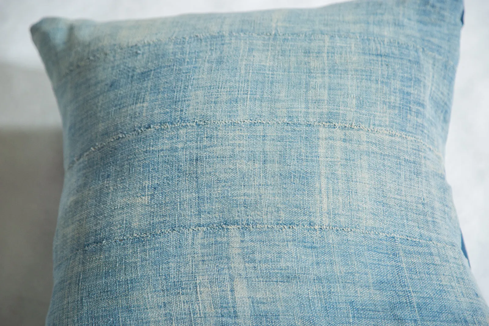 Vintage Light Blue Indigo Pillow