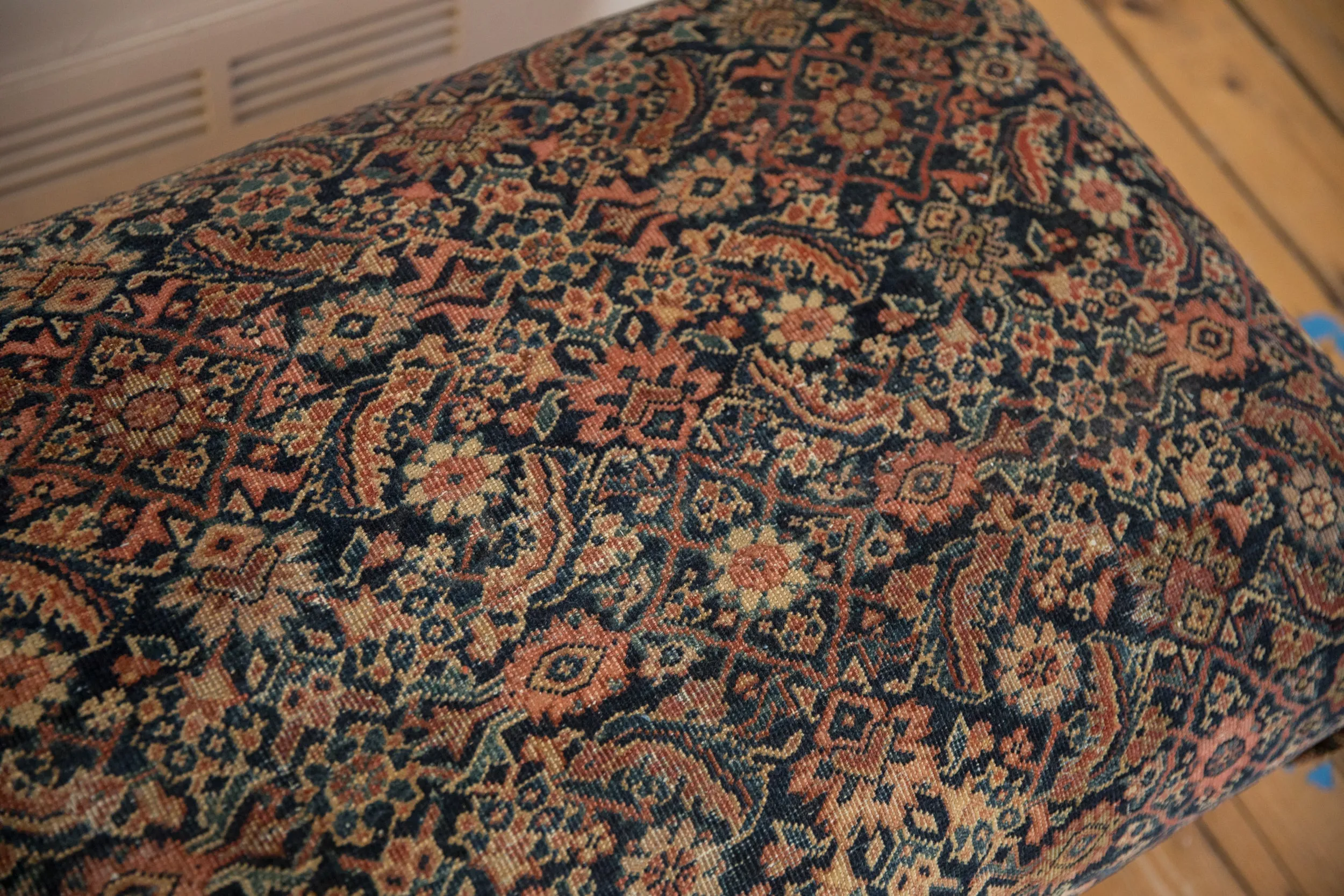 Vintage Persian Fereghan Rug Ottoman Coffee Table