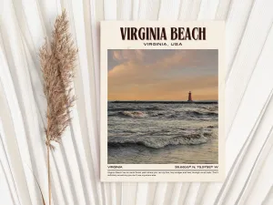 Virginia Beach Vintage Wall Art, Virginia, USA