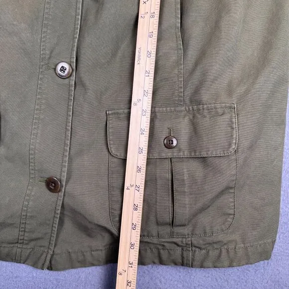 VTG LL Bean Adirondack Jacket Womens 2XL Green Canvas Chore Barn Flannel Lined