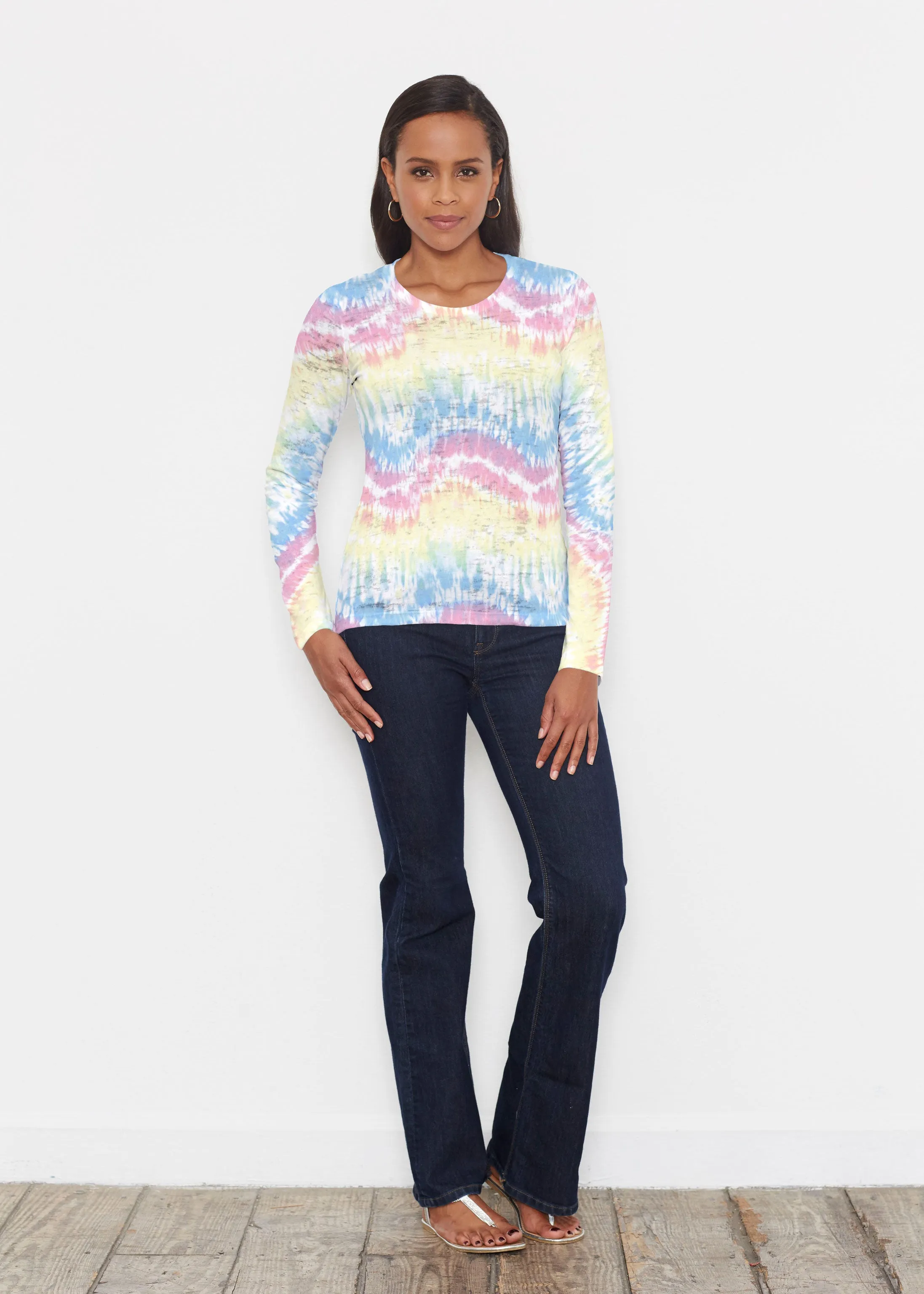 Waves Tie Dye (7896) ~ Signature Long Sleeve Crew Shirt
