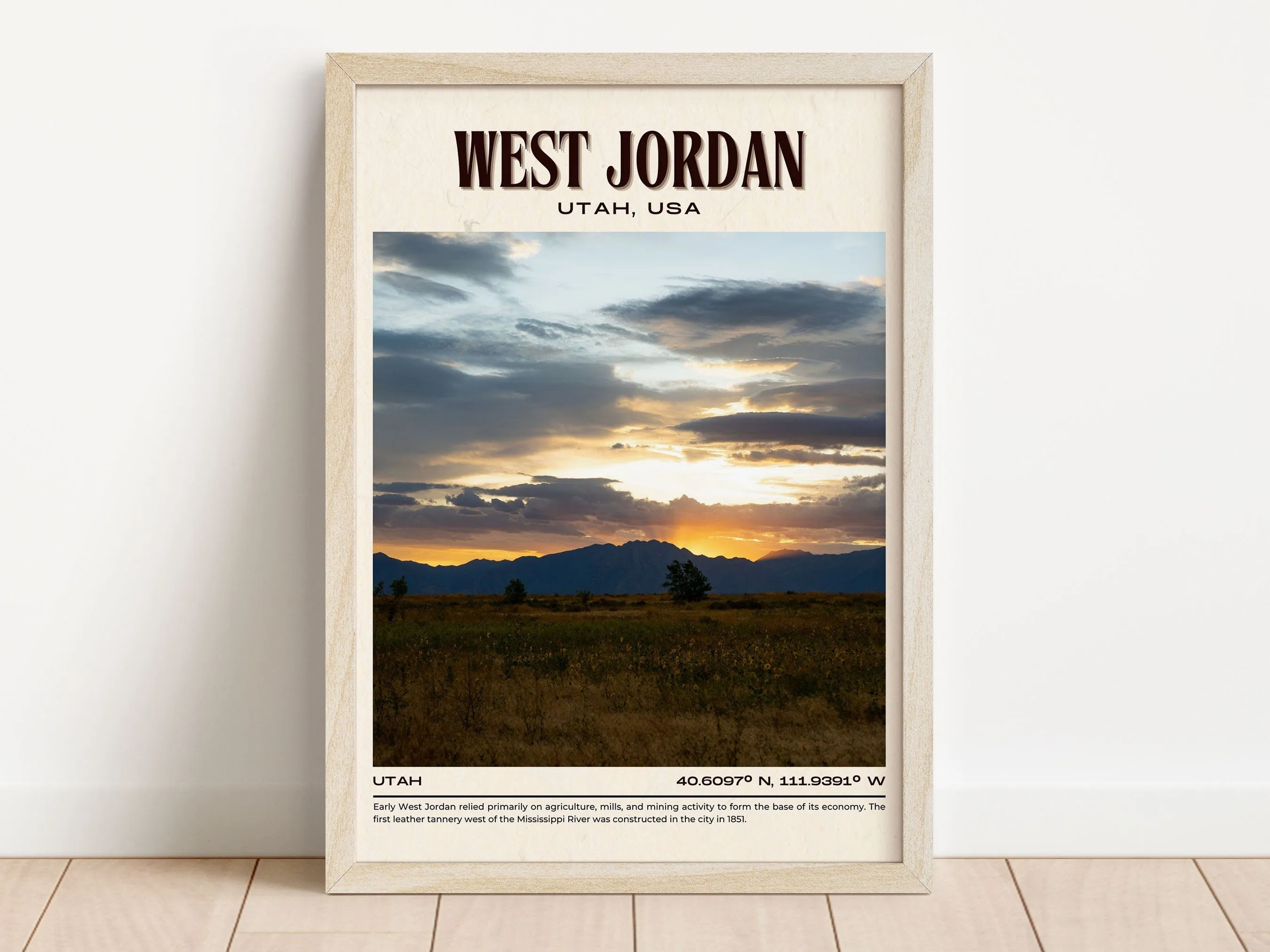 West Jordan Vintage Wall Art, Utah, USA
