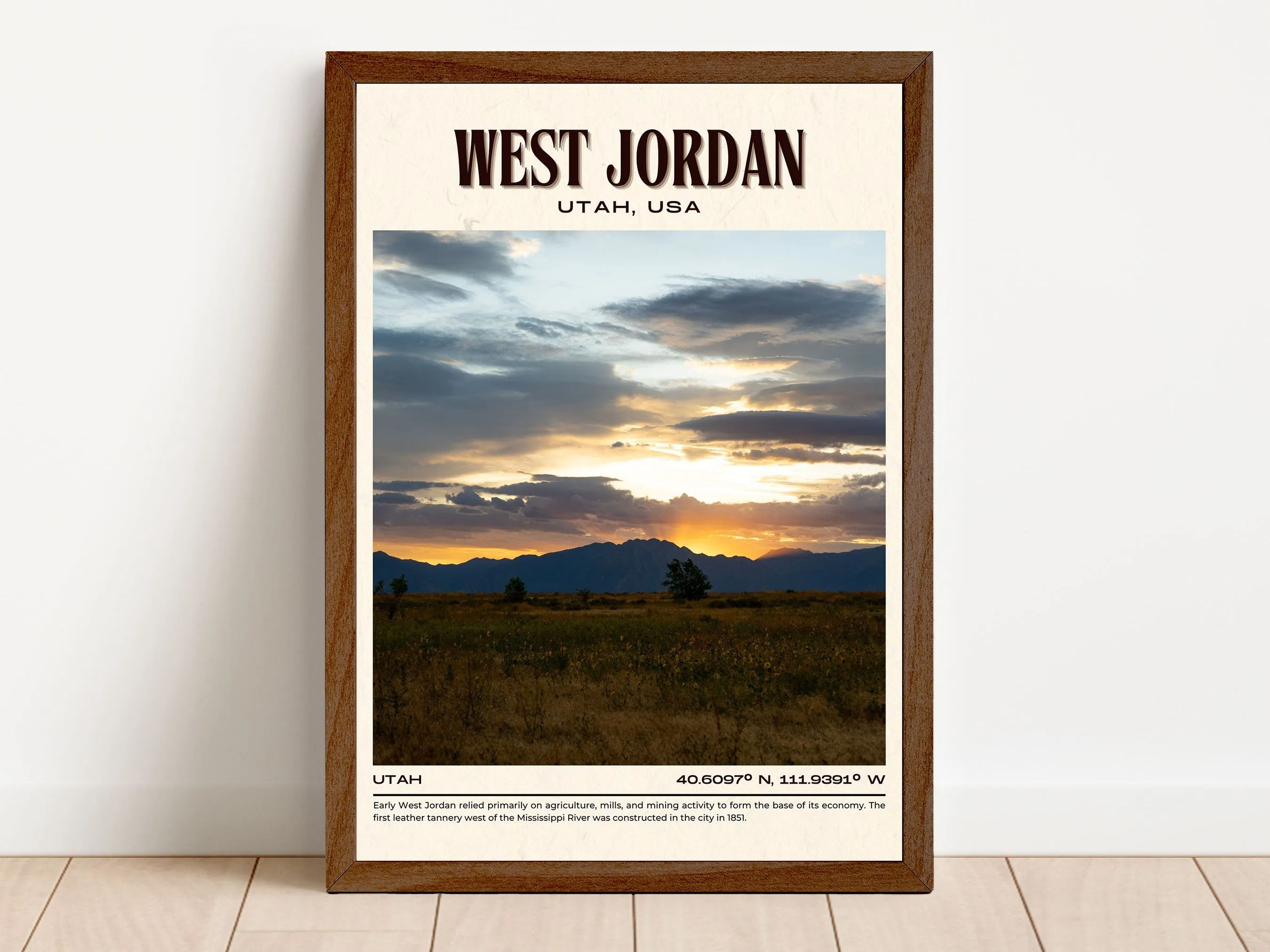 West Jordan Vintage Wall Art, Utah, USA