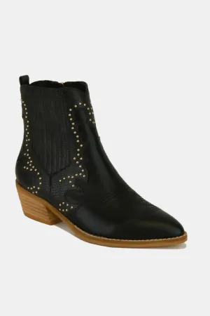 Western Wear - Beast Fashion Studded Detail Point Toe Boots