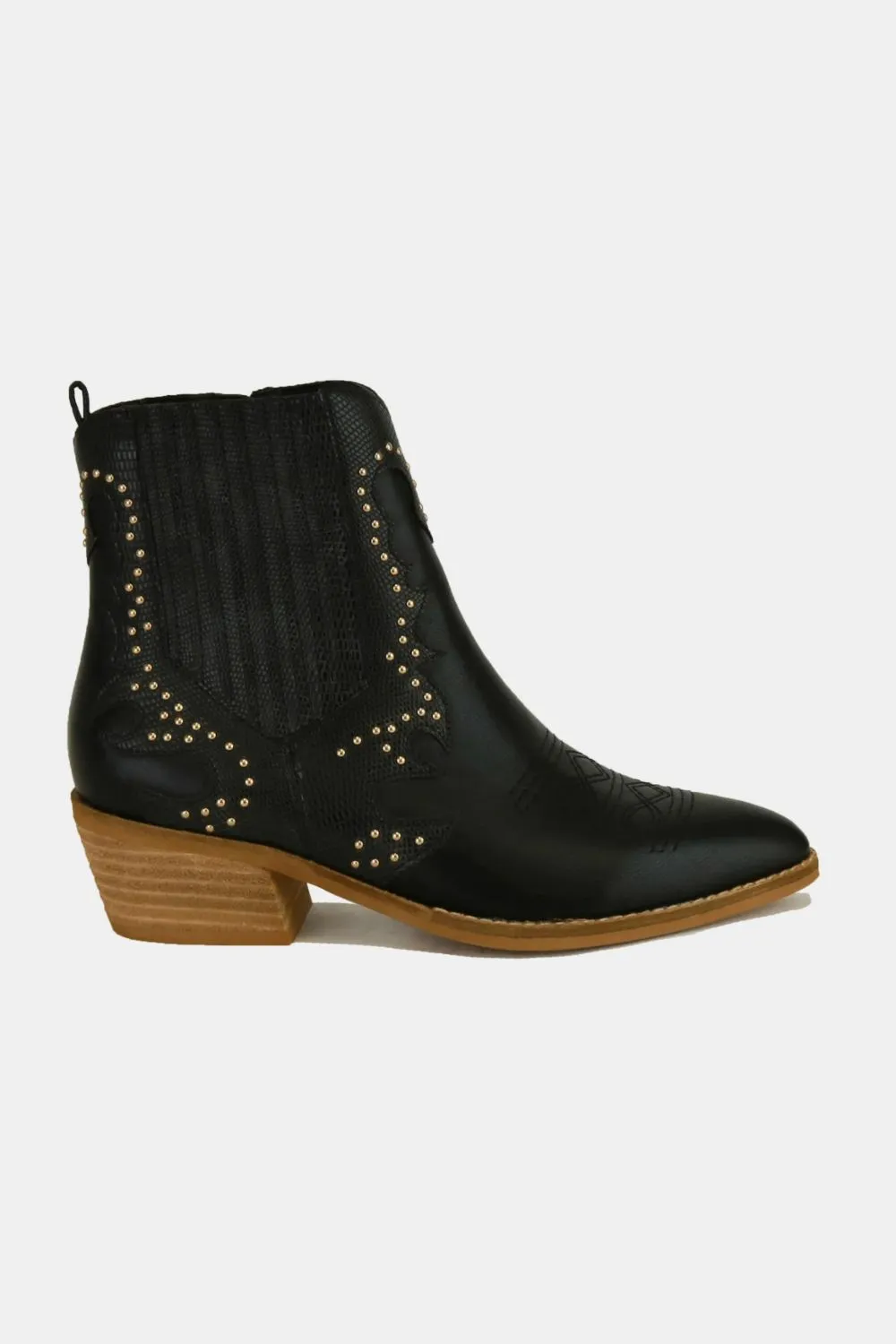 Western Wear - Beast Fashion Studded Detail Point Toe Boots