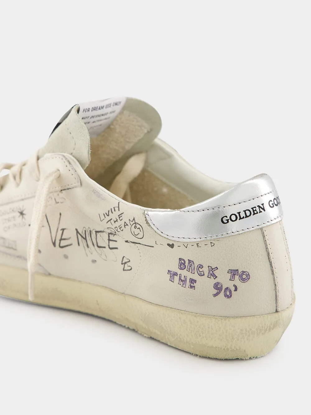 White and Silver Star Sneakers