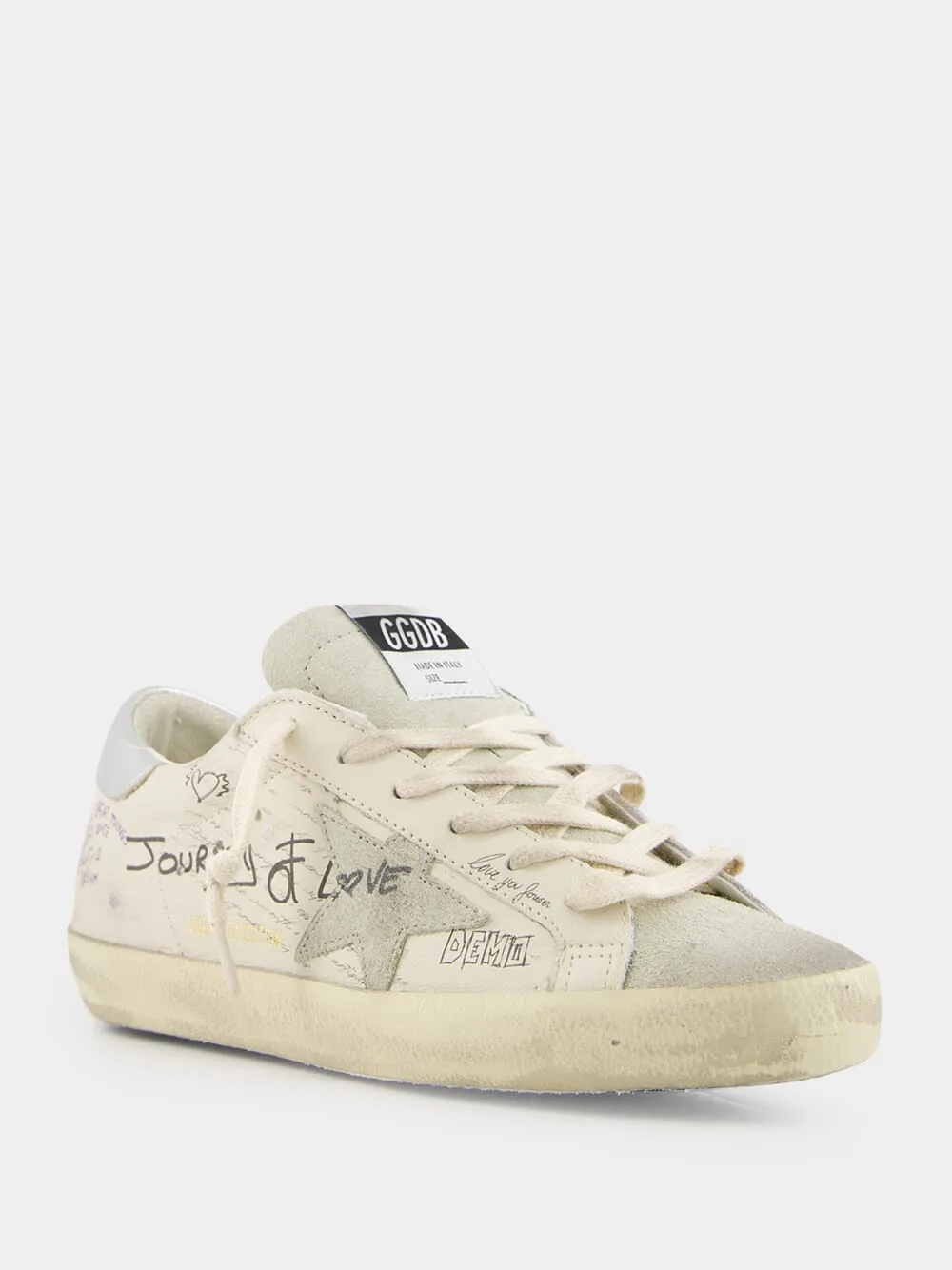 White and Silver Star Sneakers
