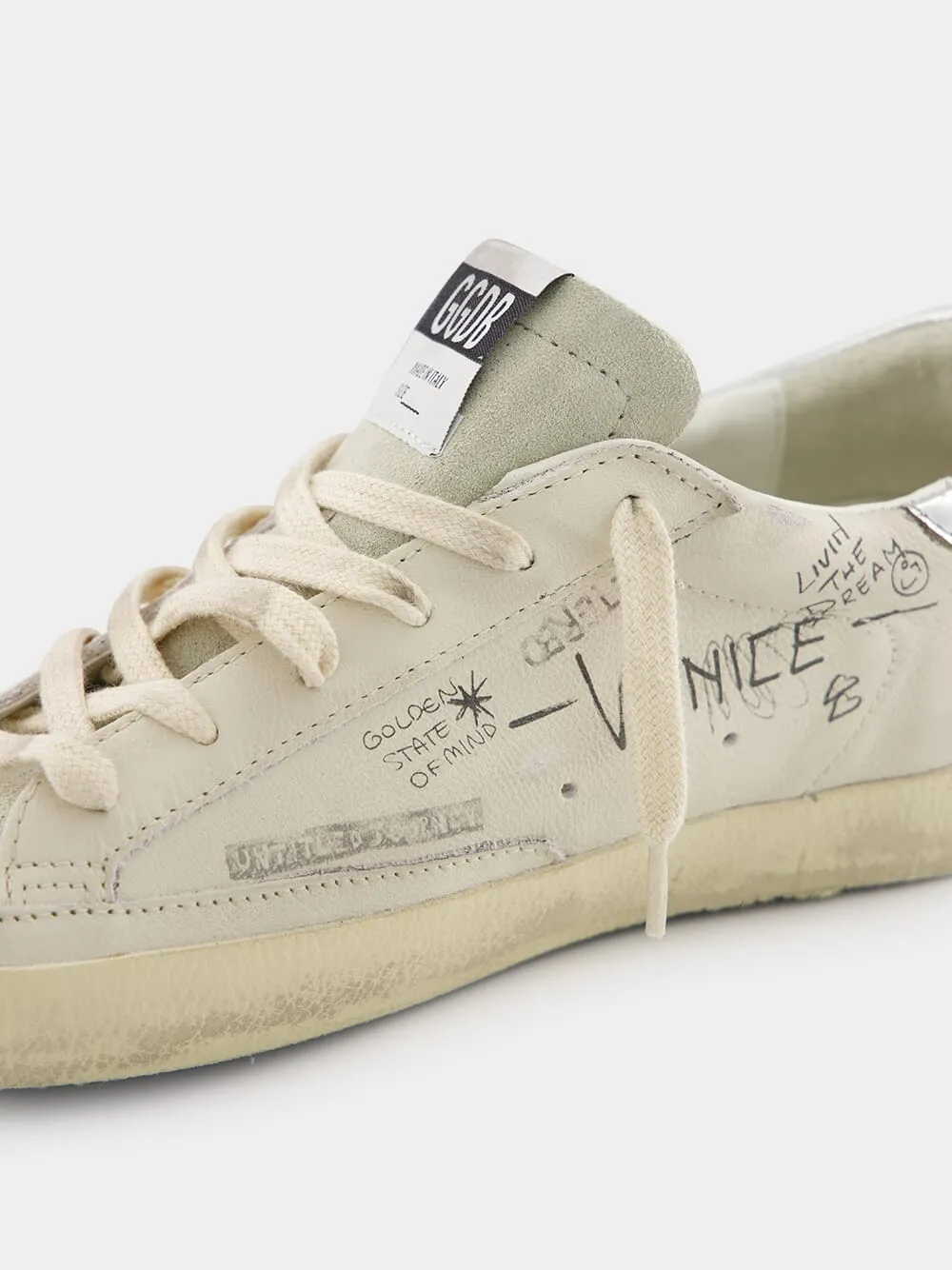 White and Silver Star Sneakers