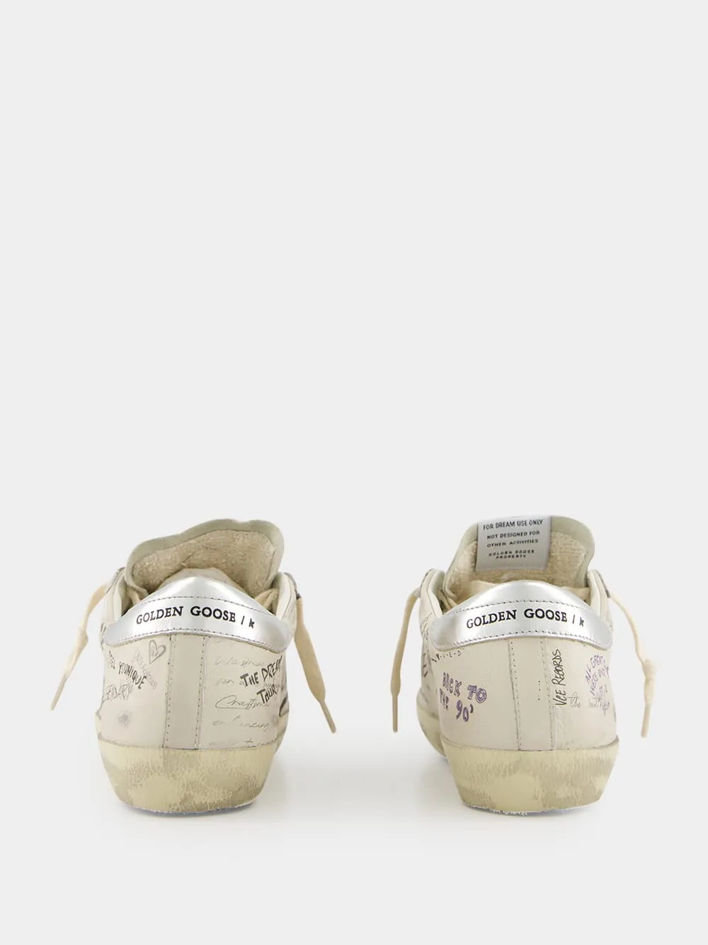 White and Silver Star Sneakers