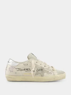 White and Silver Star Sneakers