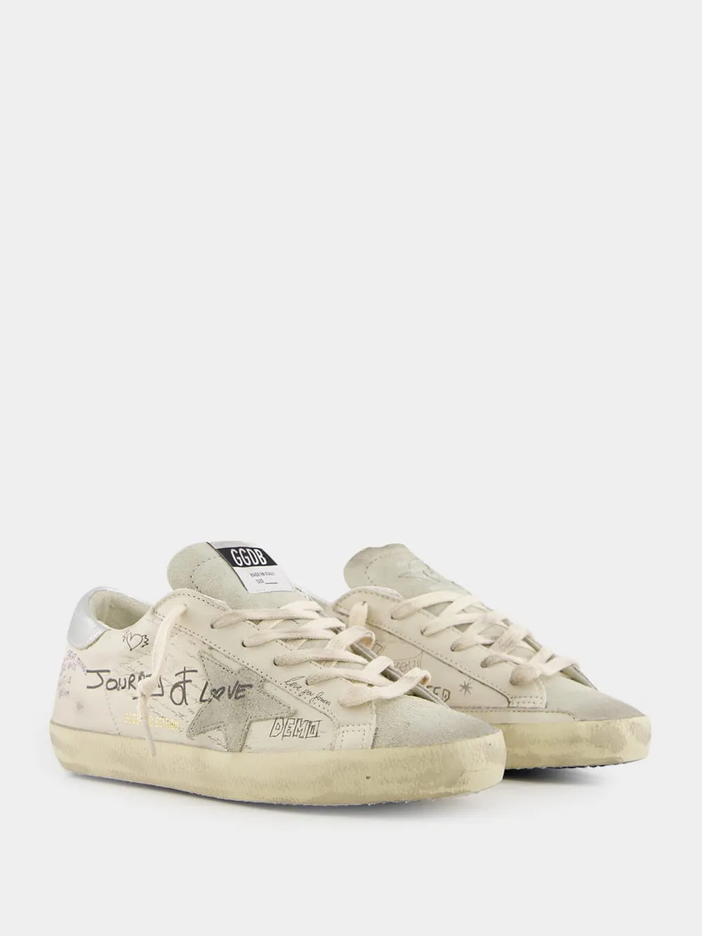 White and Silver Star Sneakers