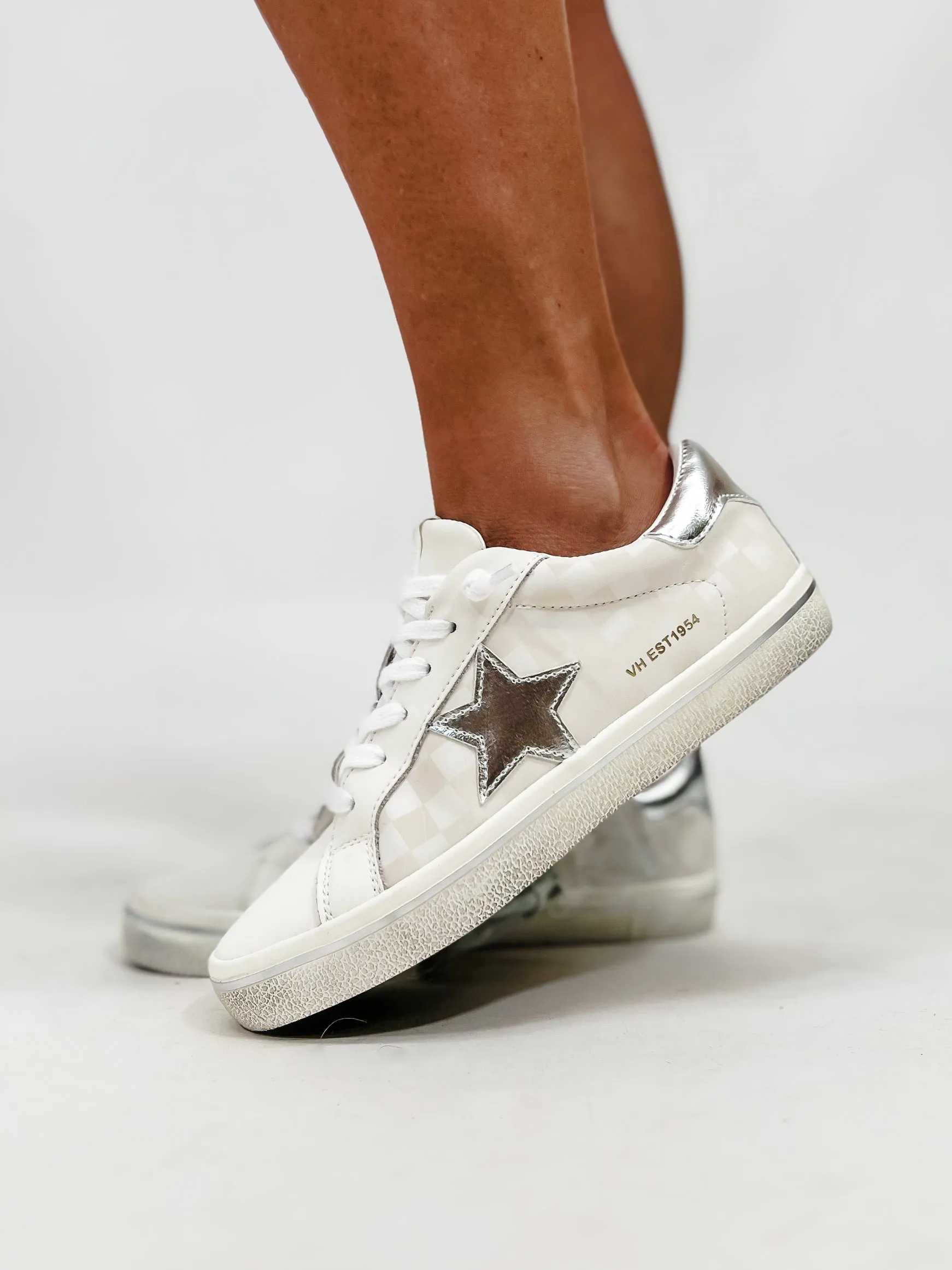 White Checkered Flair Sneaker