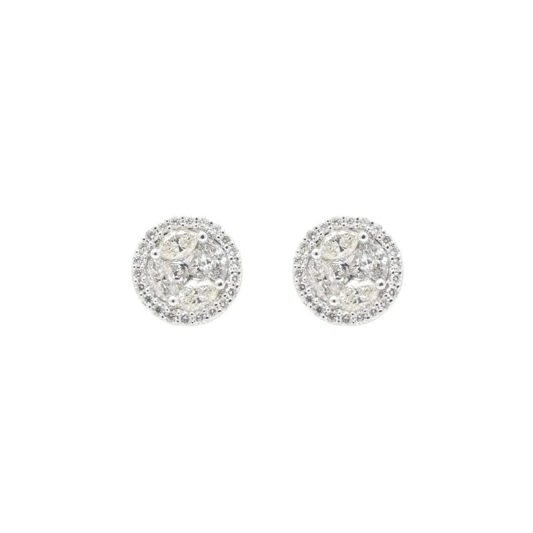 White Gold & Diamond Large Rings of Saturn Earrings II