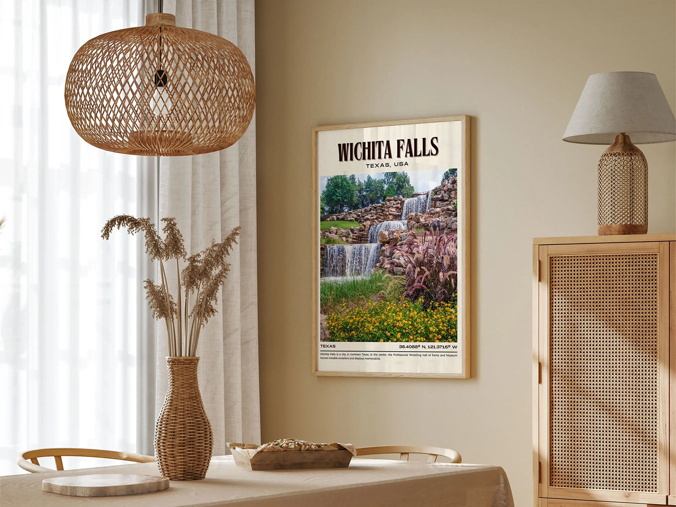 Wichita Falls Vintage Wall Art, Texas, USA