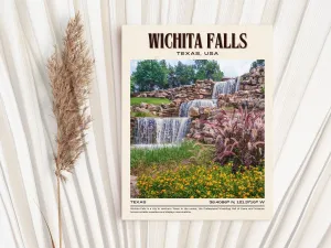 Wichita Falls Vintage Wall Art, Texas, USA