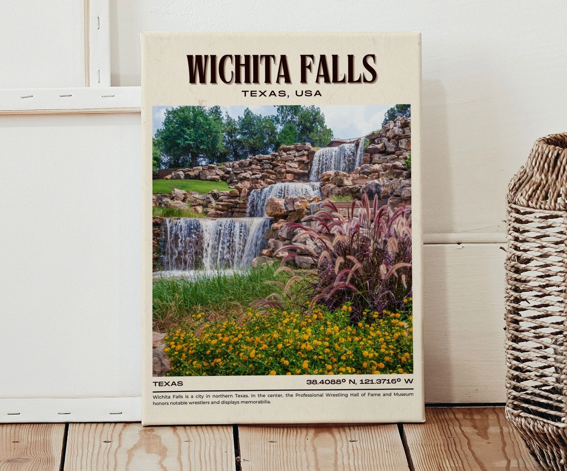 Wichita Falls Vintage Wall Art, Texas, USA