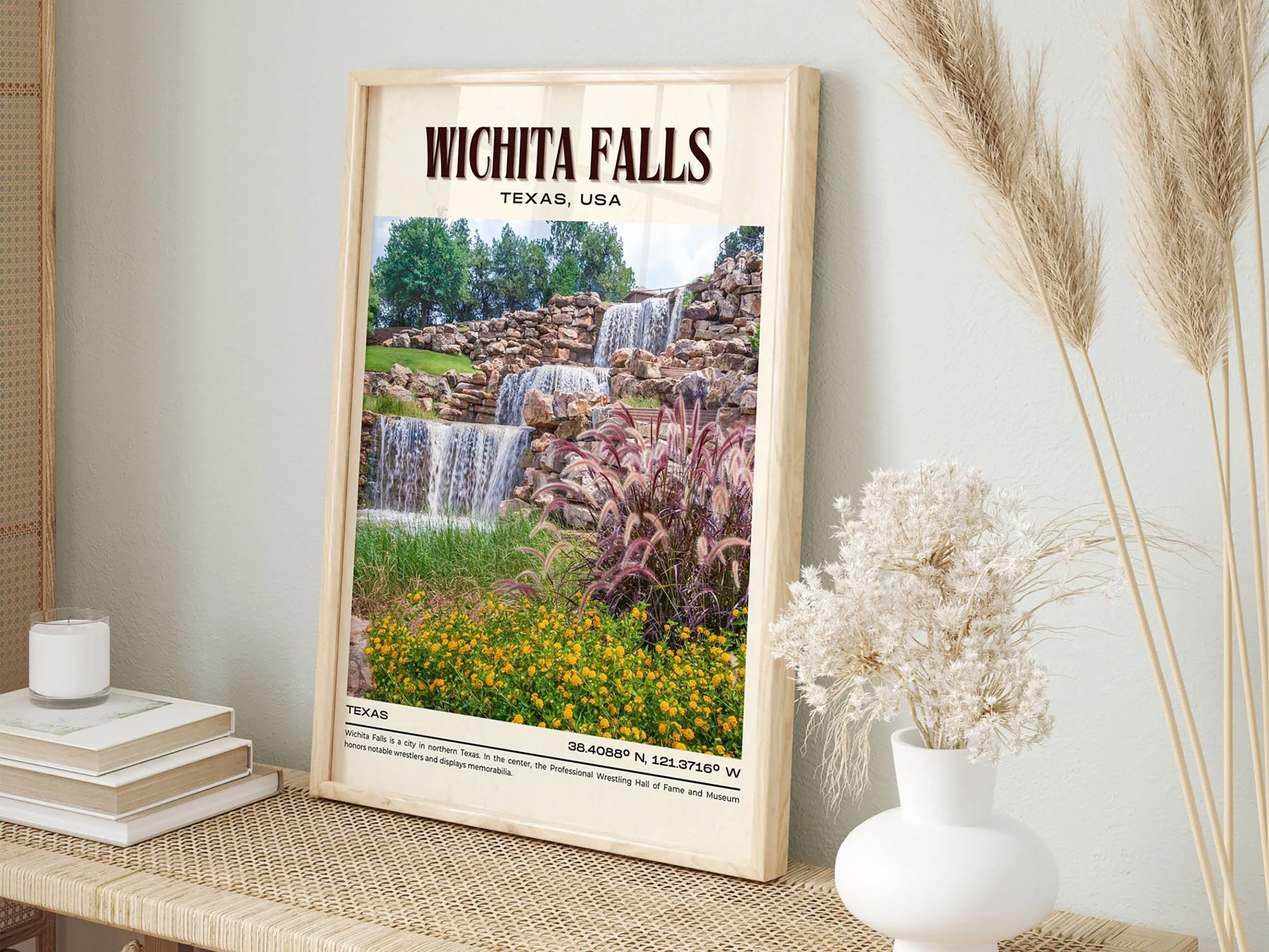Wichita Falls Vintage Wall Art, Texas, USA