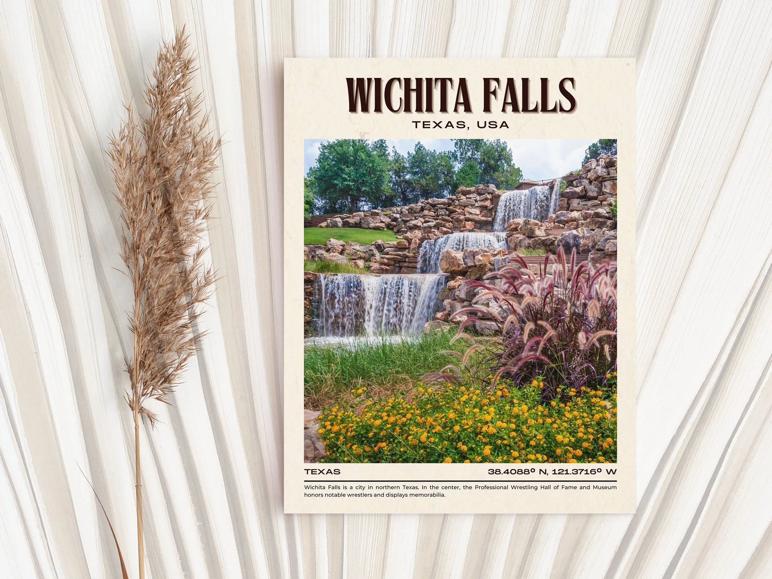 Wichita Falls Vintage Wall Art, Texas, USA