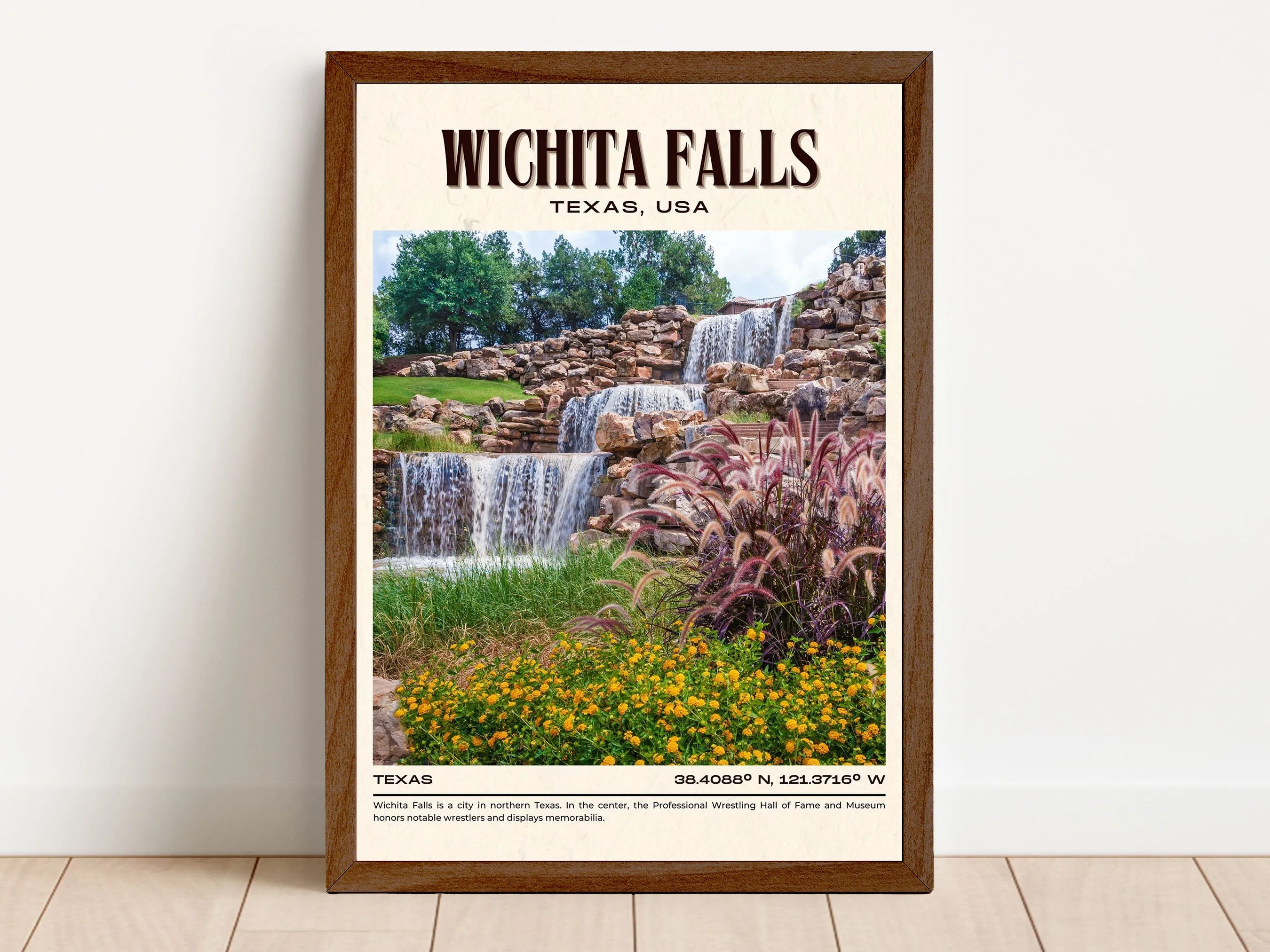Wichita Falls Vintage Wall Art, Texas, USA