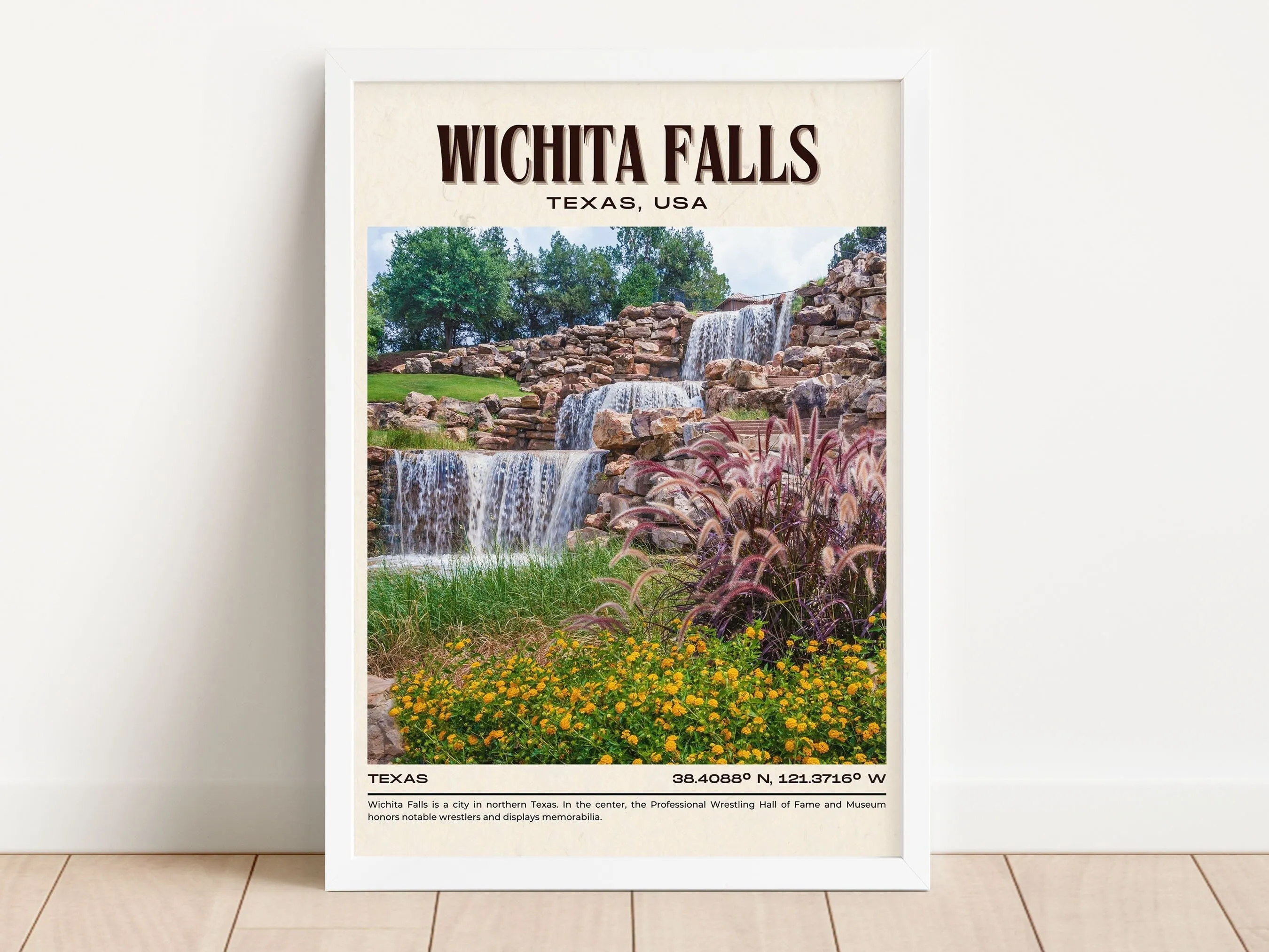 Wichita Falls Vintage Wall Art, Texas, USA