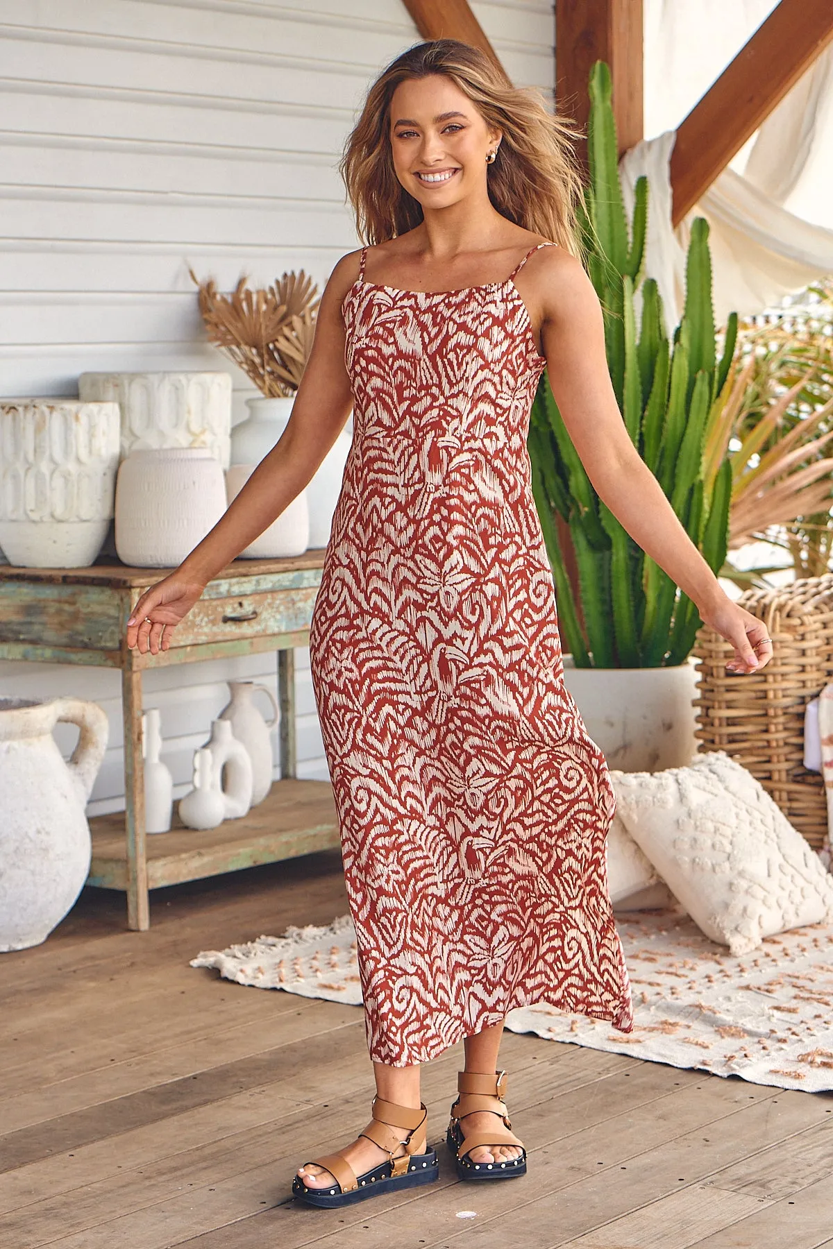 Wilderness Cherry Print Laylunah Midi Dress