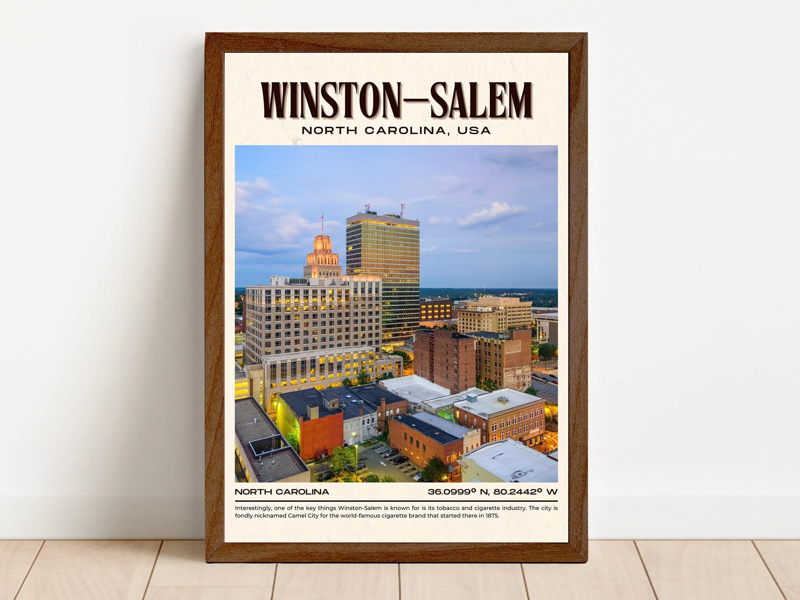 Winston–Salem Vintage Wall Art, North Carolina, USA