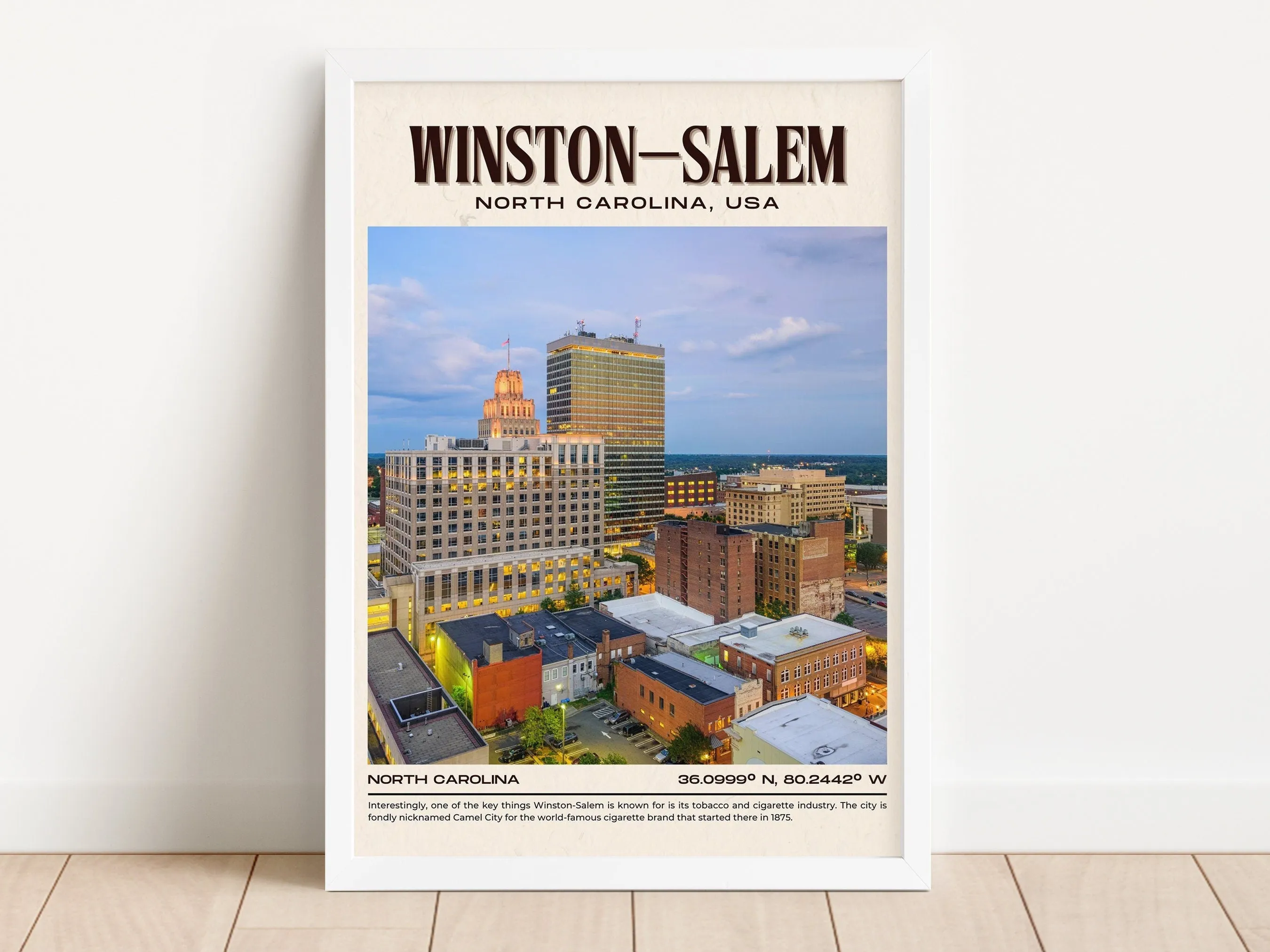Winston–Salem Vintage Wall Art, North Carolina, USA