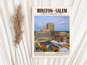 Winston–Salem Vintage Wall Art, North Carolina, USA