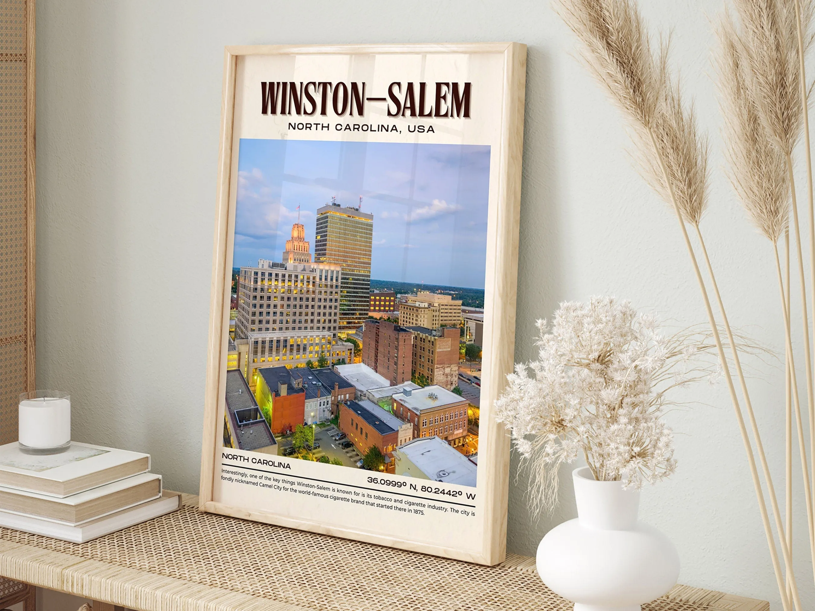 Winston–Salem Vintage Wall Art, North Carolina, USA