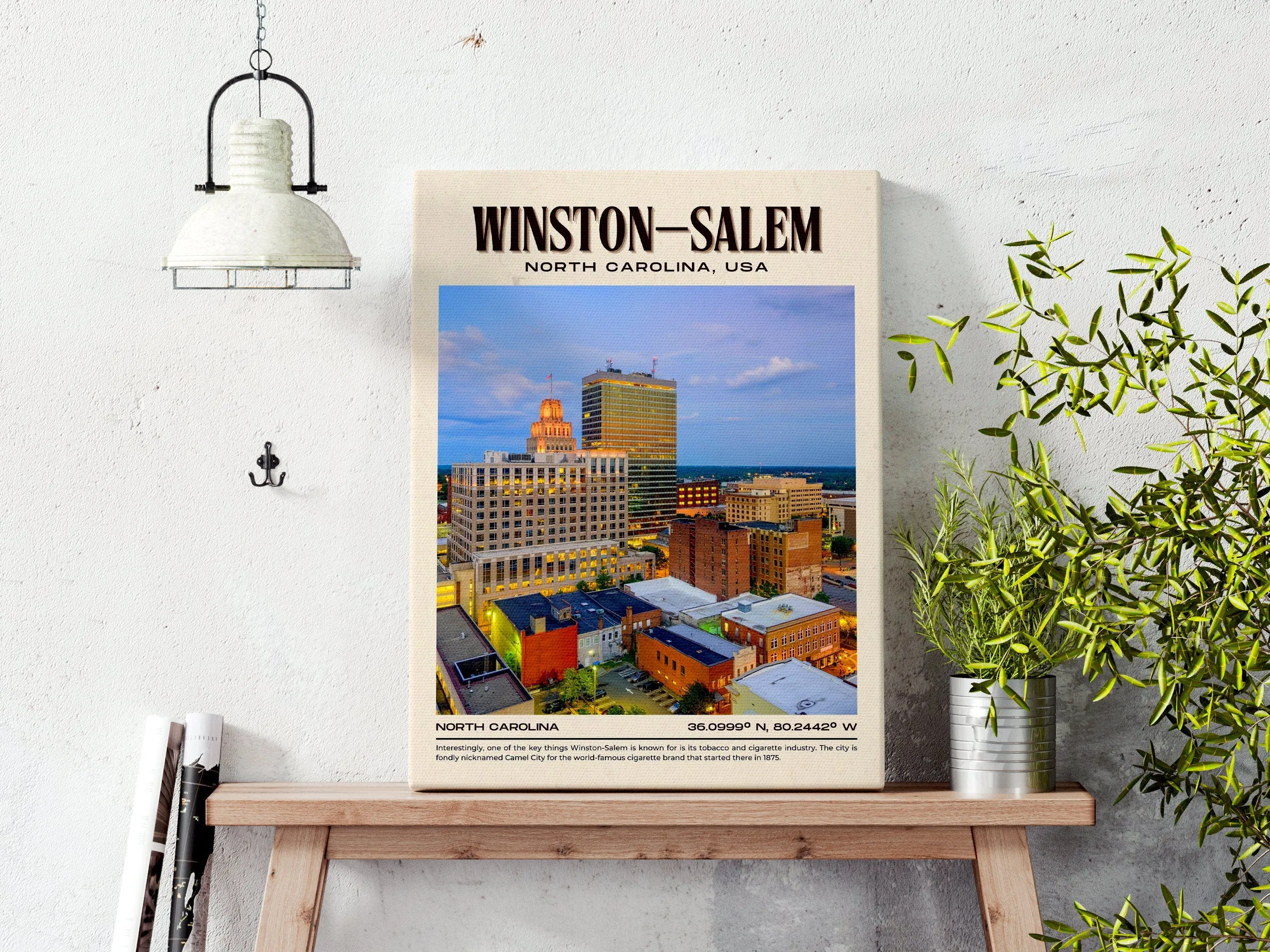 Winston–Salem Vintage Wall Art, North Carolina, USA