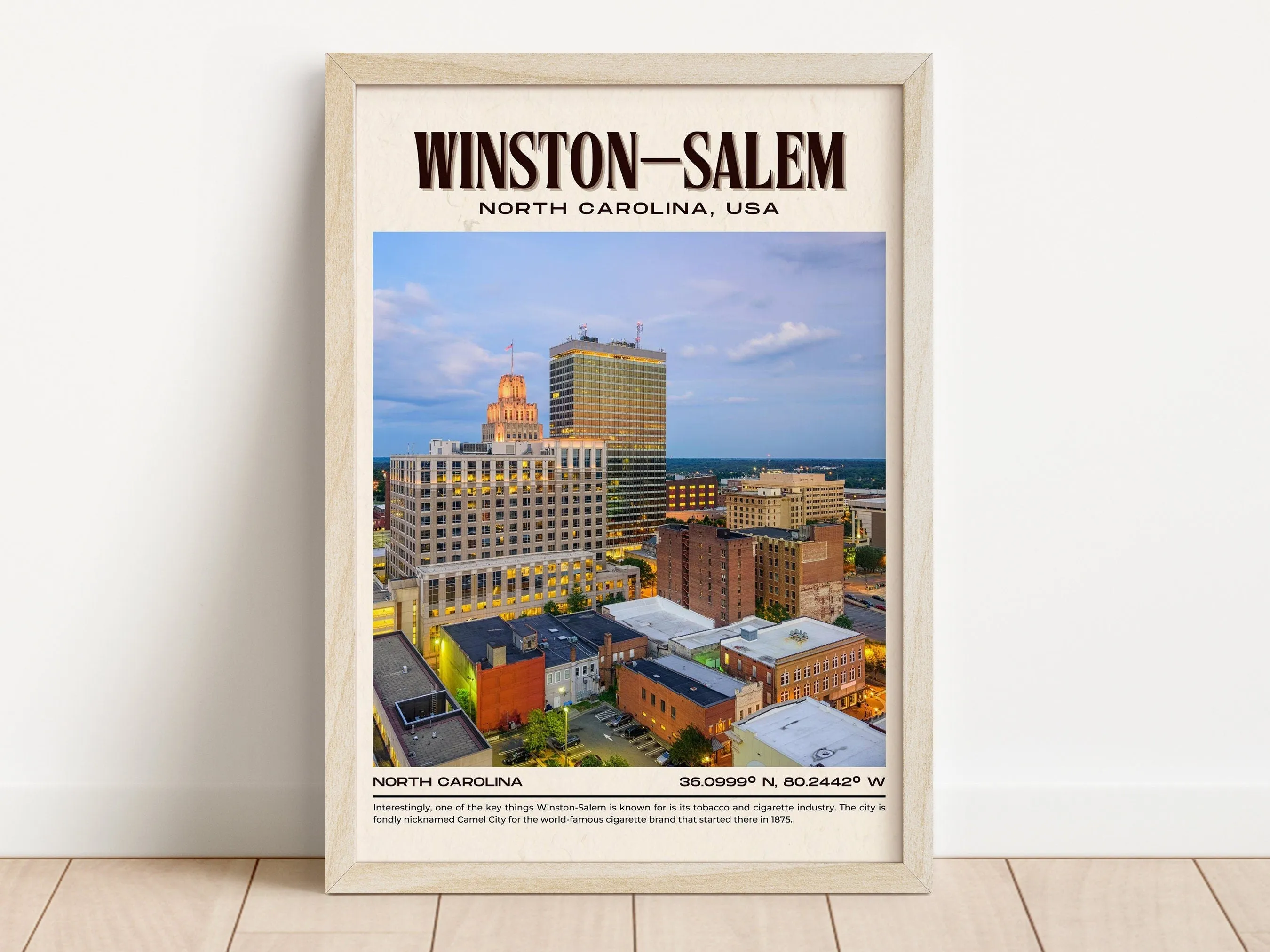 Winston–Salem Vintage Wall Art, North Carolina, USA